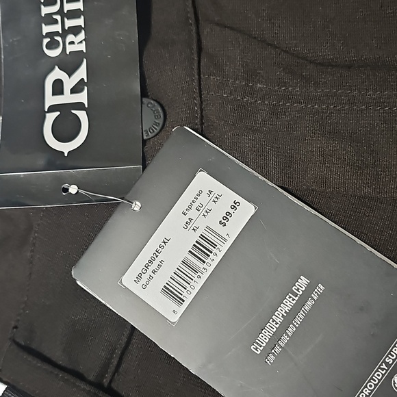 CR Club Ride Dark Brown Pants with Belt Size XL New‎ - Picture 4 of 9